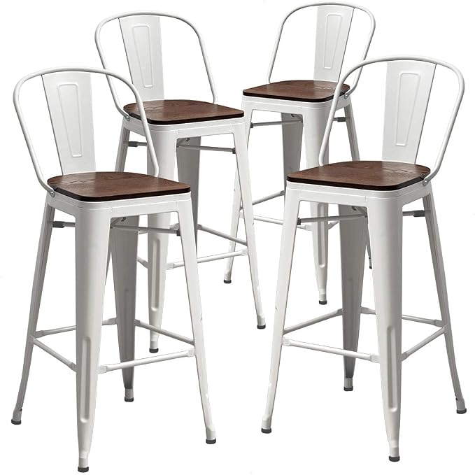 Aklaus Metal Bar Stools Set of 4, 30 inch Barstools Bar Height Bar Stools - Image 10