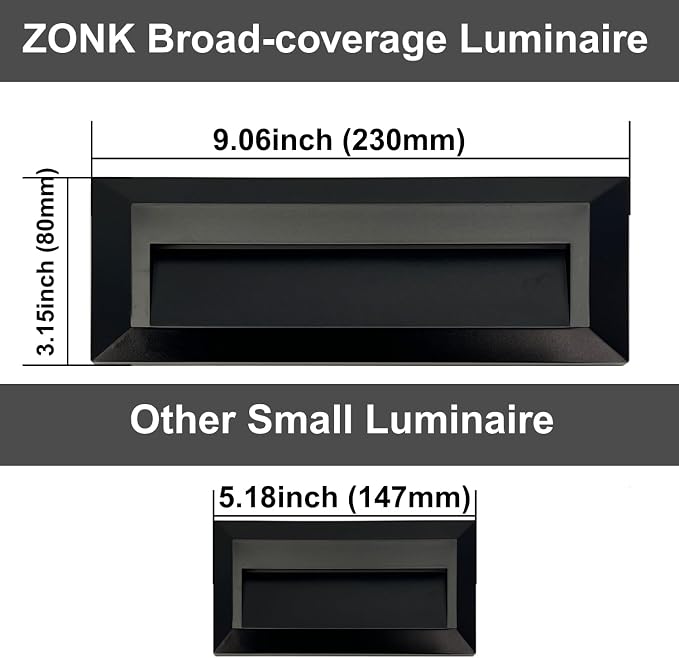 ZONK LED Step Stair Lights 110V-240V, 2W Line Voltage Outdoor Indoor - Image 2