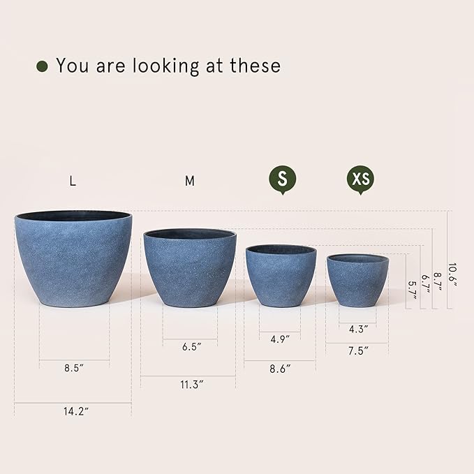 LA JOLIE MUSE Flower Pots Outdoor Garden Planters, Indoor Plant Pots - Image 6
