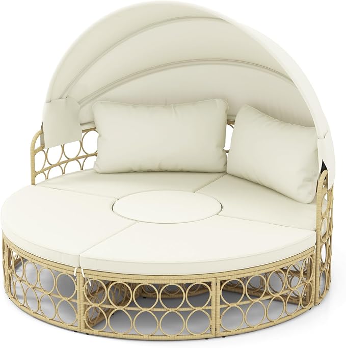 Tangkula Outdoor Patio Round Daybed by TANGKULA