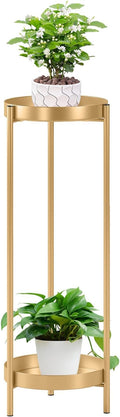 Metal Gold Tall Plant Stand Indoor or Outdoor by Philodwell