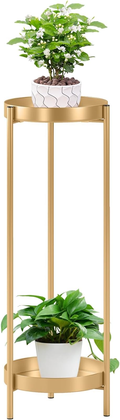 Metal Gold Tall Plant Stand Indoor or Outdoor by Philodwell