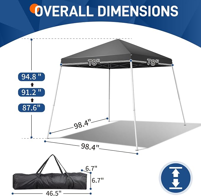 Outvita Canopy 6x6' Pop Up Commercial Instant Gazebo Tent, Waterproof & UV - Image 2