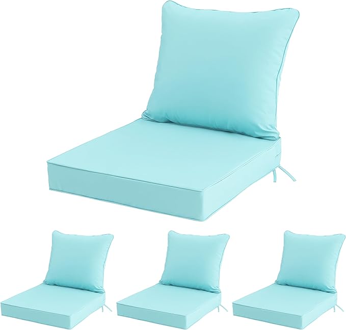 22x22 Inch Patio Chair Cushions Set of 4, Outdoor Furniture Cushions by Unknown