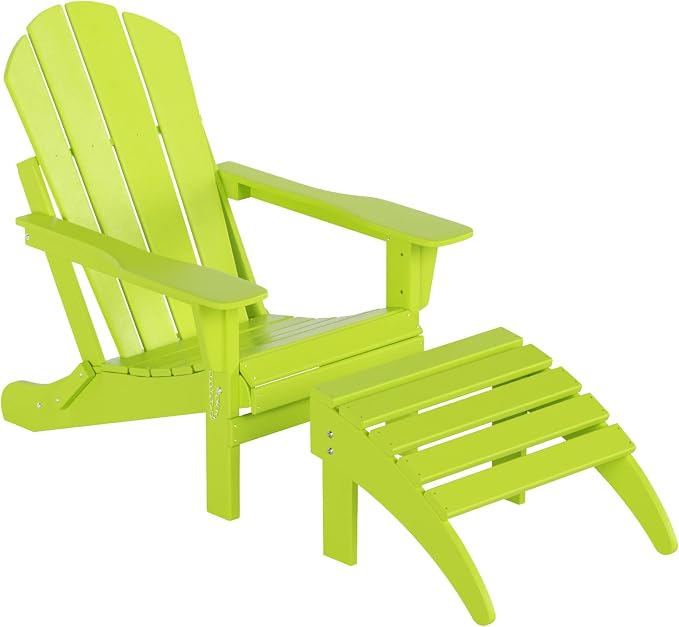 WO Home Furniture Adirondack Ottoman Outdoor Patio Footrest 13.5" Inch Folding - Image 10