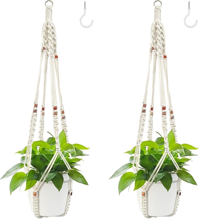 Belit 2 Pack Macrame Plant Hangers Indoor Hanging Planter Basket Decorative by Belit