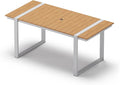 Outdoor Dining Table for 6, HDPS+ Aluminum Patio Dning Table by Oasbira