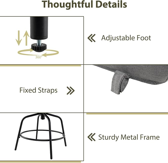 Tangkula Outdoor Wicker Swivel Bar Stools Set of 4, Counter Height Heavy Duty - Image 9