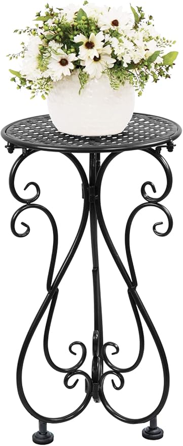 Metal Plant Stand, Heavy Duty Flower Pot Stand 17" Tall, Single Planter Holder by BuyNow