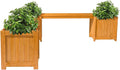 VINGLI Outdoor Wood Bench with Planter Boxes, 2-in-1 All-Weather Porch Bench by VINGLI