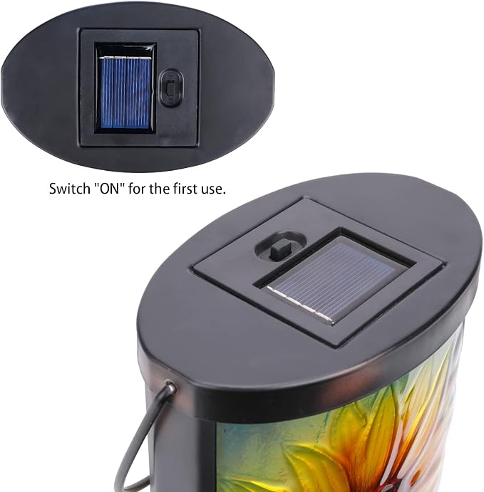 Hanging Solar Lantern Outdoor Waterproof LED Solar Lights Sunflower Decorative - Image 6