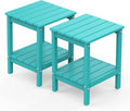 GREENVINES Adirondack-Outdoor-Side-Table | Set of 2 | 14 x 13 Inches | HDPE by GreenVines