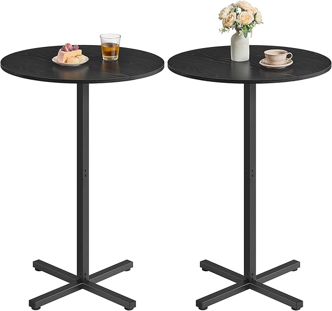 VASAGLE Round Cocktail Table, High Top Bar Pub Table by VASAGLEbySONGMICSHOME