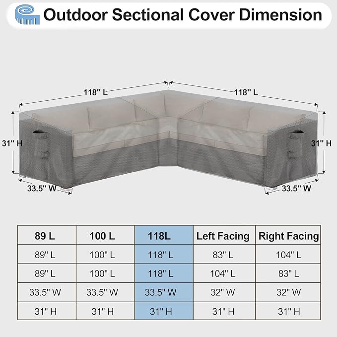 OutdoorLines Waterproof Outdoor Patio Sectional Cover - Image 2