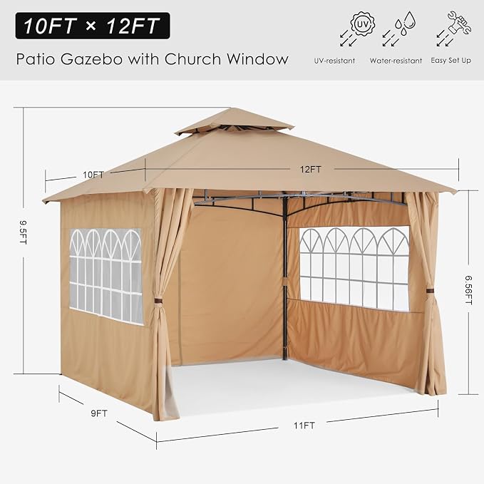 MASTERCANOPY Patio Gazebo Steel Frame Outdoor Gazebo - Image 2