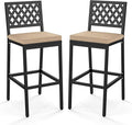 COSTWAY Outdoor Bar Chairs Set of 2, Armless Heavy-Duty Metal Frame Counter by COSTWAY
