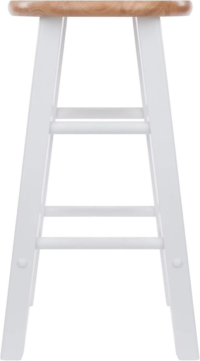 Winsome Element Counter Stools, Natural & White, 2 Piece Set - Image 3