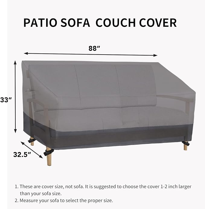 Easy-Going Outdoor Couch Cover, Heavy Duty 3-Seater Patio Sofa Cover, Windproof - Image 4