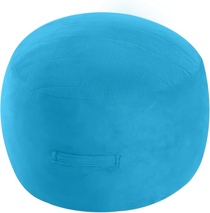 MeMoreCool Round Stuffed Pouf Ottoman Foot Rest, Floor Pouf Foot Stool by MeMoreCool