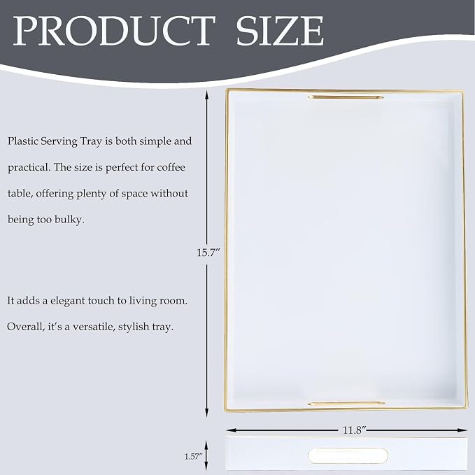 Spsyrine White Plastic Serving Tray - Image 3
