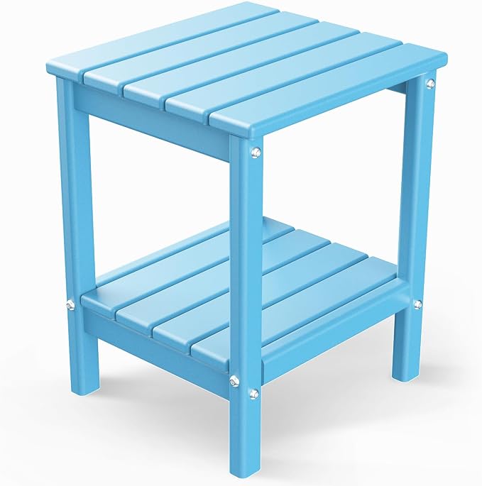 GREENVINES Adirondack-Outdoor-Side-Table | 14 x 13 Inches | HDPE Plastic | All by GreenVines