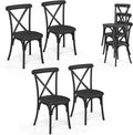 VINGLI Plastic Outdoor Dining Chairs Set of 4, Stackable Patio Dining Chairs by VINGLI