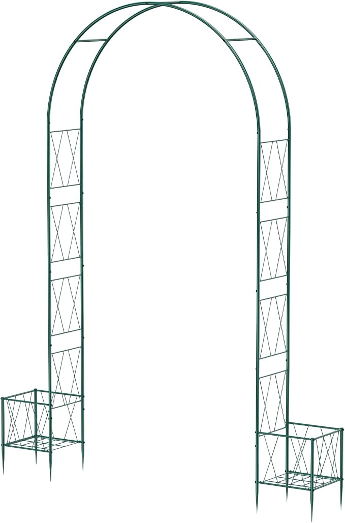 Garden Arch Trellis for Climbing Plants, 8.2 Ft Metal Pergola Arbor - Image 8