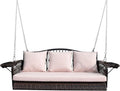 Wicker Porch Swing Heavy Duty 900 LBS 3-Seat Outdoor Patio Swing Chair by zzw