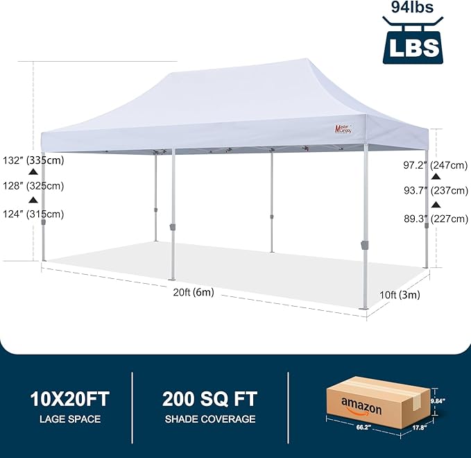 MASTERCANOPY Pop Up Canopy Tent Commercial Grade 10x20 Instant Shelter - Image 5
