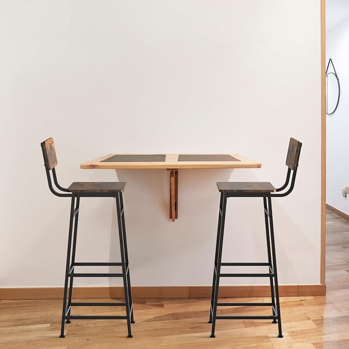 LIANTRAL Set of 2 Bar Stools, Counter Height Bar Stools - Image 6