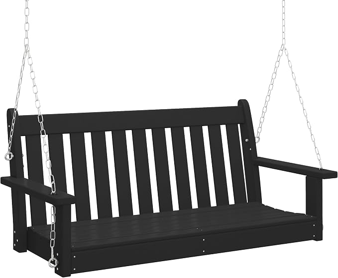 COSTAELM Paradise Outdoor Patio HDPE Hanging Front Porch Swing Bench by Costaelm