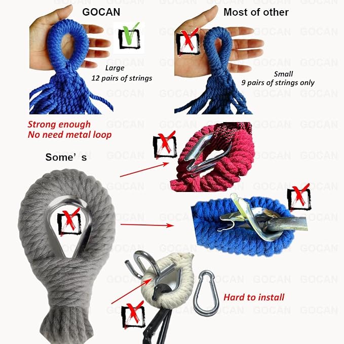 Brazilian Double Hammock 2 Person Extra Large 330X150cm Load Capacity 600Pound - Image 5