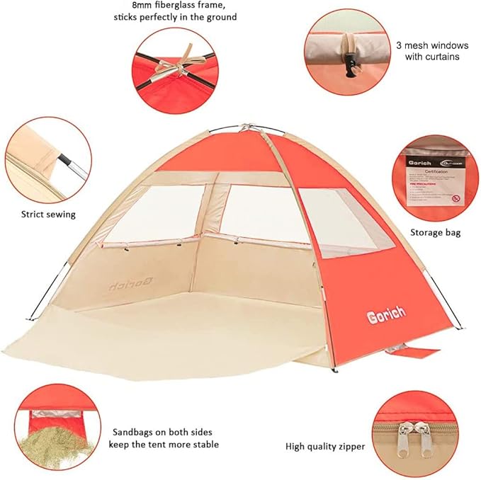 Gorich Beach Tent Sun Shelter for 3/4-5/6-7/8-10 Person - Image 5