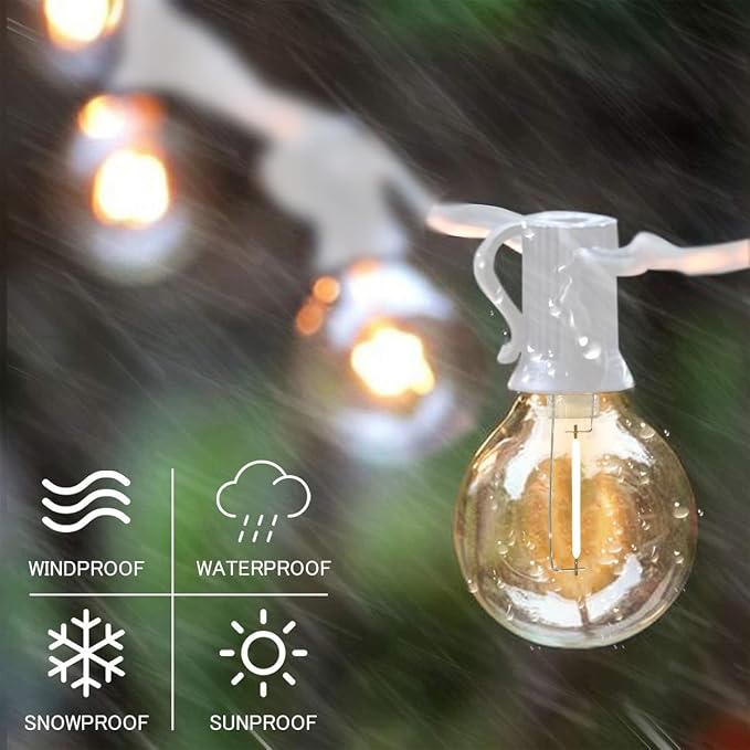 SUNTHIN White String Lights, 97FT White Outdoor Lights - Image 3