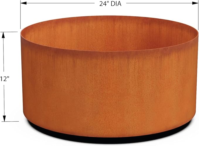 PLANTERCRAFT Corten Steel Metal Planter Box, Round Sizes, Modern Garden Steel - Image 5