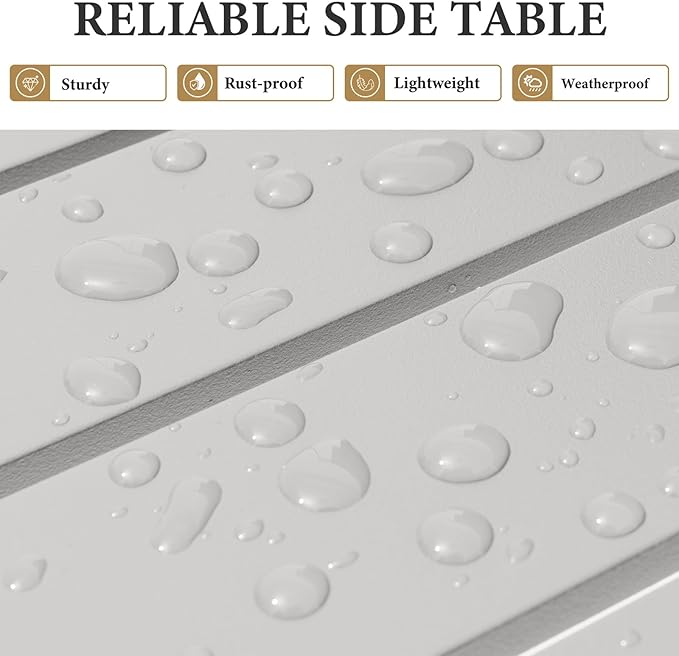Crestlive Products Aluminum Outdoor Side Table, Pool Lounge Chair Side Table - Image 5