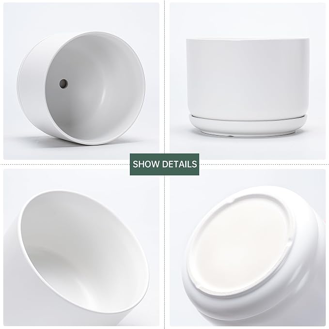 Ton Sin Plant Pots, 4.1+5.1+6.5 inch, Ceramic Planters - Image 2