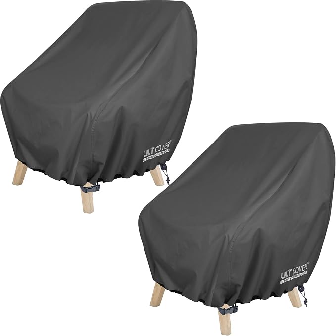 ULTCOVER Waterproof Patio Chair Cover 2 Pack – Outdoor Lounge Deep Seat Single by ULTCOVER