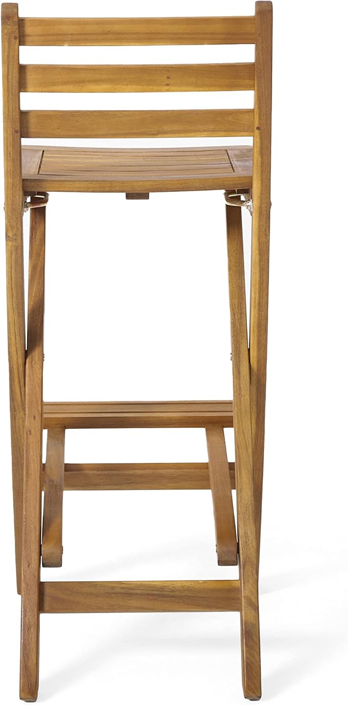 Christopher Knight Home Tundra Outdoor Foldable Wood Barstool Set, 2-Pcs Set - Image 10