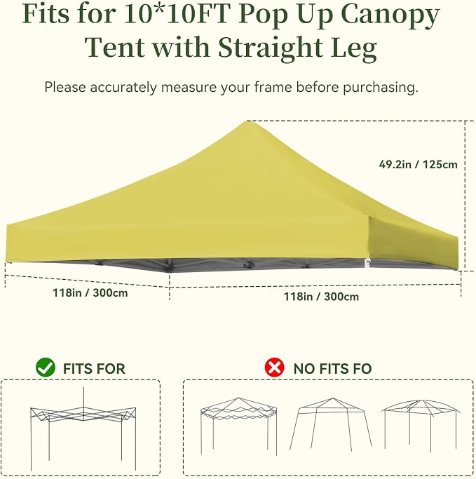 10x10 Canopy Replacement Top Cover - Image 2