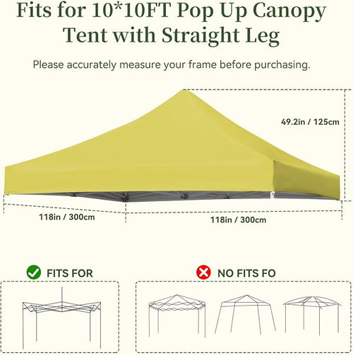 10x10 Canopy Replacement Top Cover - Image 2