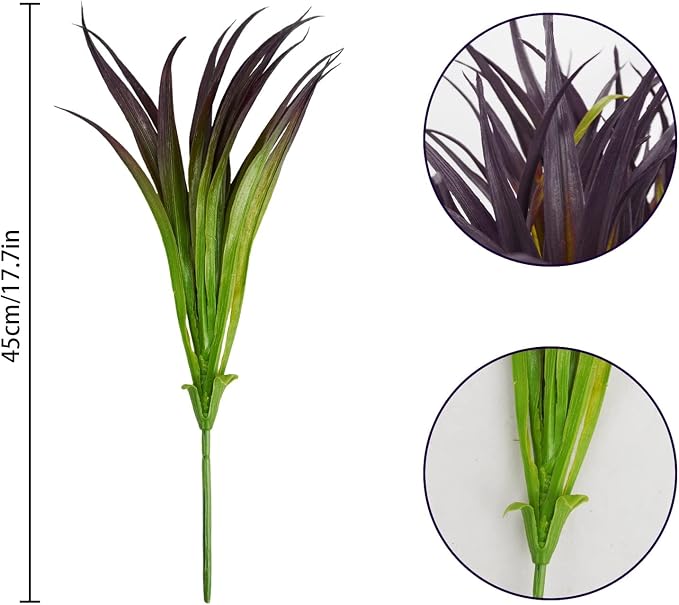 32 Pcs Artificial Grass Fake Grass Plants 17.3in Outdoor Plants UV Resistant - Image 5