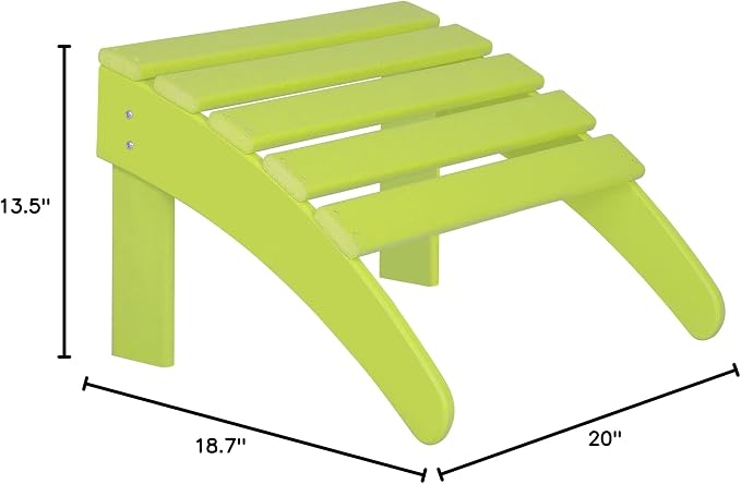 WO Home Furniture Adirondack Ottoman Outdoor Patio Footrest 13.5" Inch Folding - Image 3