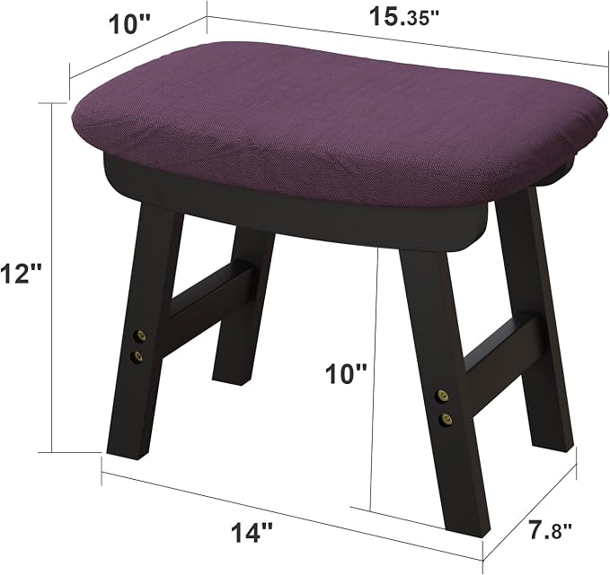 Foot Stools Ottoman, Small Soft Footrest Ottoman - Image 2