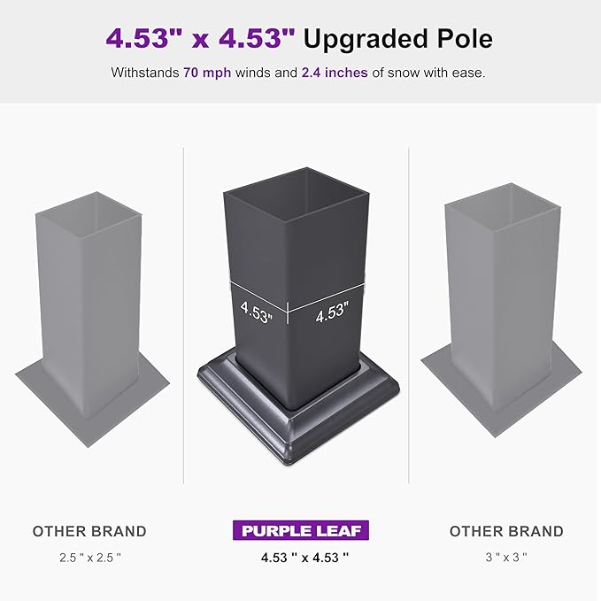 PURPLE LEAF Louvered Pergola 8' x 12' Aluminum Outdoor Pergola - Image 3