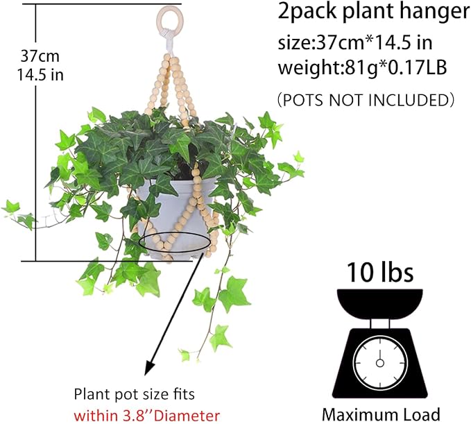 Artilady 2 Pack Beaded Plant Hanger Indoor - Image 5