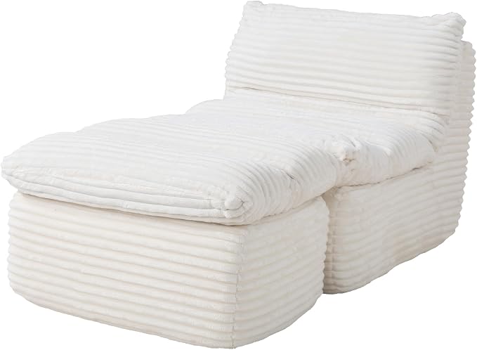 Boneless Chaise Lounge Chair Indoor, Adult Bean Bag Chair - Image 3