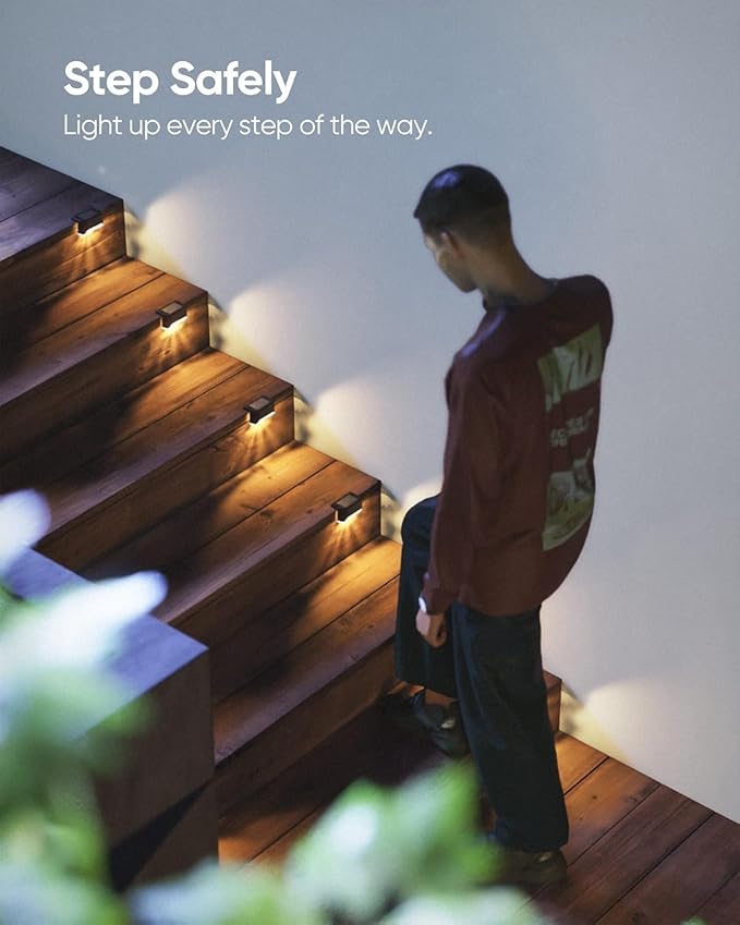 JACKYLED Solar Deck Lights 8 Pack Solar Fence Light Solar Powered Outdoor Step - Image 3