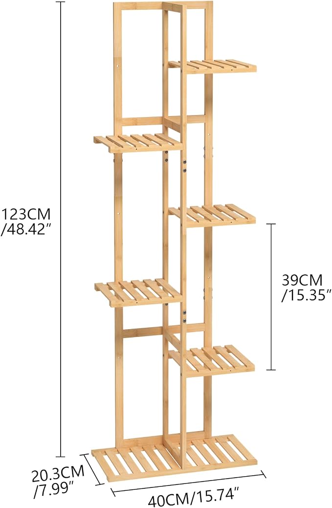 Laiensia Bamboo Plant Stand Rack 6 Tier, Indoor&Outdoor Planter Display Shelves - Image 6