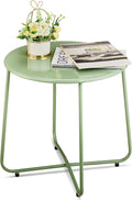 Outvita Indoor and Outdoor Side Table, Small Patio Side Table, Metal Round by Outvita